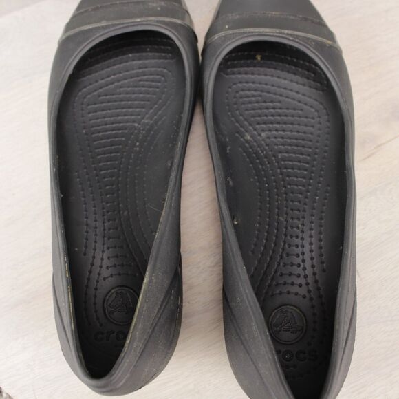 Crocs Ballet Flats Slip On Comfort Womens 9 Gray Casual Shoes - Picture 8 of 9